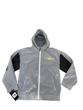 NWT 55 Nike Jordan Jumpman Youth Boy's Full-Zip Woven Hoodie Gray Size L 956915