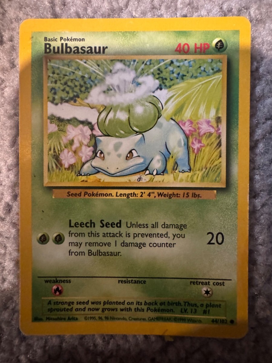 bulbasaur basic pokemon card value Amazon.com: Bulbasaur - 44/102 - Common