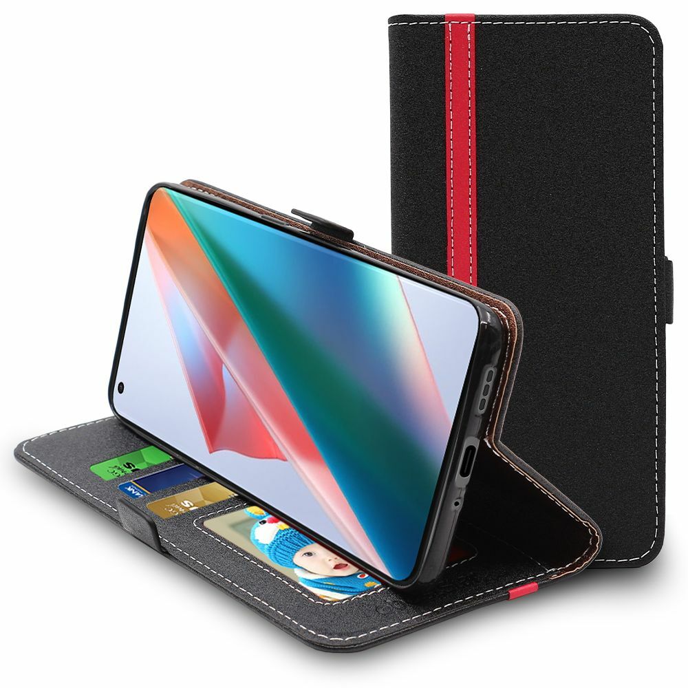 Housse à rabat cuir Oppo Find X3 Pro étui de protection aux finitions soignées