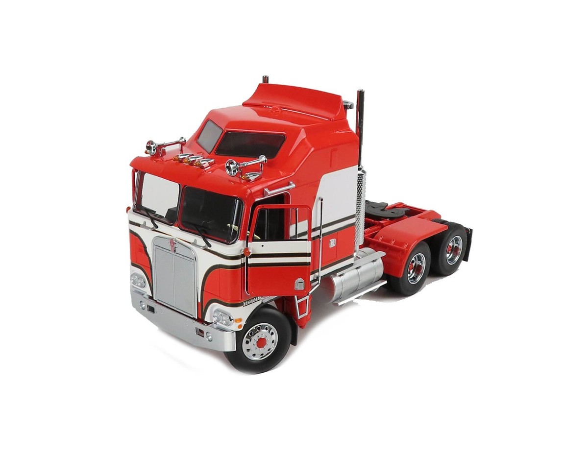 1976 ケンワース K100 エアロダイン　(レッド/ホワイト) 1976 KENWORTH K100 AERODYNE TRUCK & TRAILER RED & WHITE 1:18