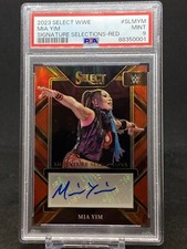 PSA 9 Mint 24/49 Mia Yim Michin Auto 2023 Panini Select WWE Signatures Red Prizm