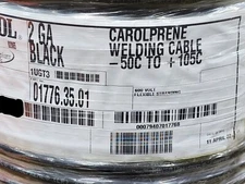 Carol 01776 #2awg Premium Carolprene Welding/Battery Cable 105C/600V Black /10ft