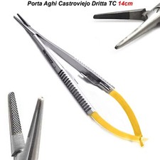 Pinza Microchirurgia Portaghi Castroviejo Dritta TC Porta Aghi Chirurgico Pinze