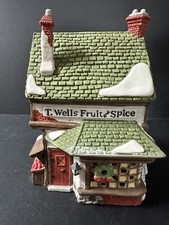 Dept 56 T Wells Fruit & Spice Shop Heritage Dickens Village 5924-2
