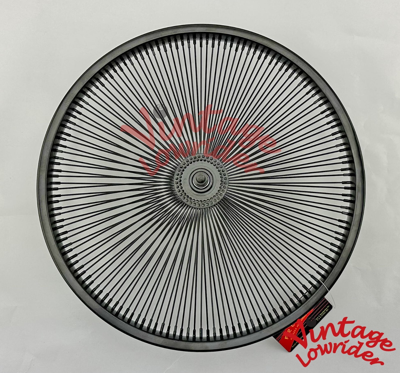 VINTAGE LOWRIDER 20" 144 SPOKE FRONT OR COASTER STEEL BLACK WHEEL 3/8