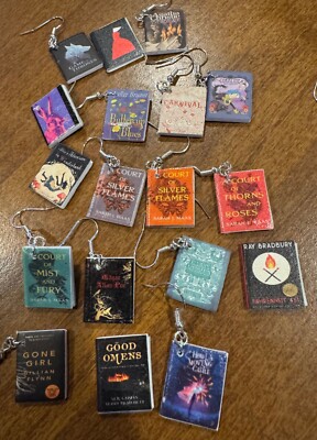 INDIVIDUAL NOT PAIR Mini Book & Manga Earrings handmade  Jewelry Book Lover Gift
