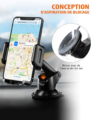 APPS2Car Support De Téléphone à Ventouse, Pare-brise/tableau De Bord/grille D'aération De Voiture Avec Coussinet En Gel Collant, Compatible Avec IPhone, Samsung, Tous Les Téléphones Portables