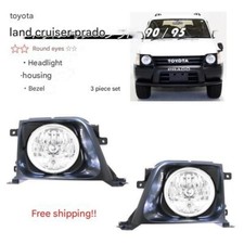 For Toyota Land Cruiser Prado 90 95 Series Round Headlight Housing Bezel Rim New For Toyota Land Cruiser Prado 90 95 Series Round Headlight Housing Bezel Rim New