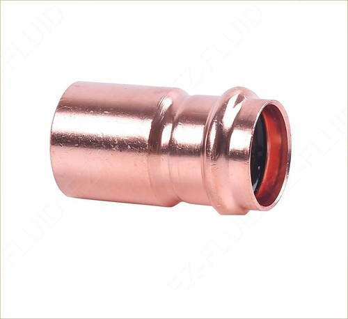 EZ-FLUID 1" x 3/4" Copper Press Bushing Reducer Coupling ProPress Fitting (1)