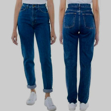 AMERICAN APPAREL LADIES HI-WAIST JEANS MEDIUM WASH 100 COTTON SIZE-29 