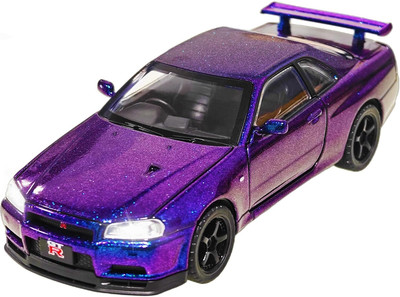 Toy Car Skyline GTR R34 1/32 Die-Cast Toy Cars Metal Model Car Toys with Light a