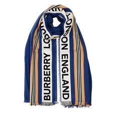 Burberry Scarf Ribbon Heritage Stripe Denim B...