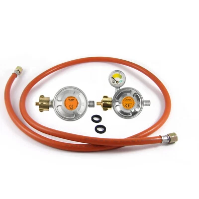 BRADAS Tubo Gas Riduttore di Pressione Manometro Regolatore di Pressione Barbecue a Gas 50mbar 3 Misure