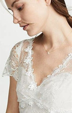 BNWT $595 MARCHESA NOTTE Net a Porter LAYERED LACE IVORY Dress 68 US/ 10 - 12 UK