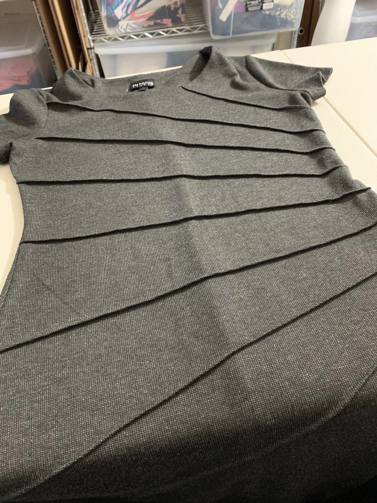 VETEMENTS Abito bodycon donna En Focus Studio TAGLIA 4 grigio antracite