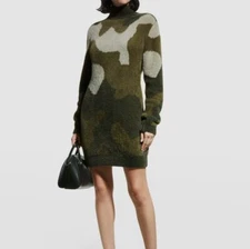 $245 Ser.O.Ya Women's Green Birch Turtleneck Sweater Mini Dress Size S