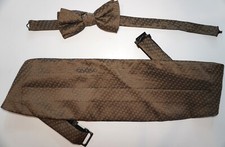 MEN'S 2 PIECE DONNA KAREN SILK BOW-TIE  CUMMERBUND SET