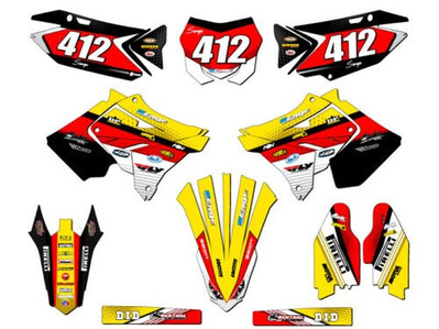 2001-2014 Für Polisport Restyle ( Rmz Stil) RM 250 Ricochet Gelb Senge Gra