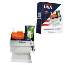 454 Hand Cleaning Station Cabinet and Paper Towel Holder - Made in USA Silver