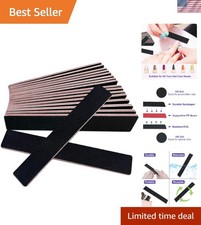 12 Pack Professional Emery Boards - 100/180 Grit Nail File Pack for Acrylic a...