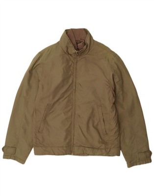ZARA Herren Bomberjacke UK 38 Medium Khaki Nylon AU18