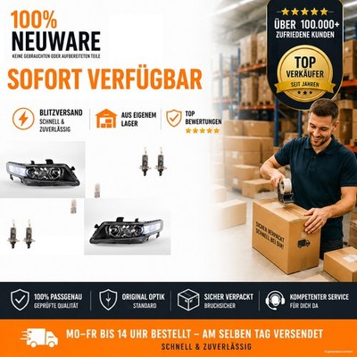 Scheinwerfer Set passend für Honda Accord CL CM 01/06- + Leuchtmit. links rechts