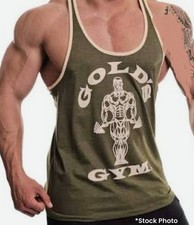 Vintage Golds Gym Stringer Tank Top Mens XL Green USA Muscle Weightlifting