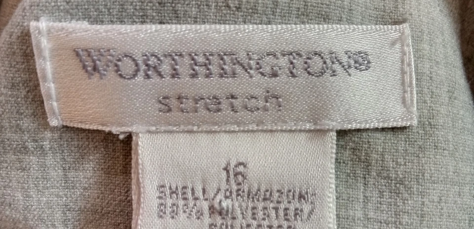 Blazer y pantalón Worthington elástico gris traje para mujer talla 16 pierna ancha Foto 4 de 4