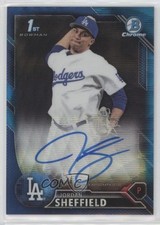 2016 Bowman Draft Chrome Pick Blue Wave Refractor /150 Jordan Sheffield Auto 2f9