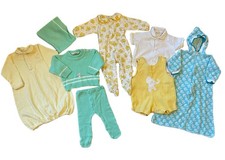 Baby Vtg 60s Infant Unisex Or Boys Clothing Lot 8 Pc Yellow Blue Carters Animal