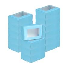 60Pcs Kraft Soap Boxes, 3.3" x 2.4" x 1.2" Mini Kraft Treat Boxes(Blue)