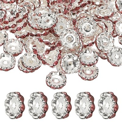 Crystal Spacer Beads 12mm, Pack of 100, Light Pink