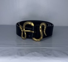 Gucci cintura nera pelle oro fibbia serpente 100/40 AUTENTICA vintage