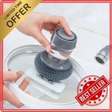 Kitchen Soap Dispensing Palm Brush Cleaner Push-type Brush Kitchen Detergent Too