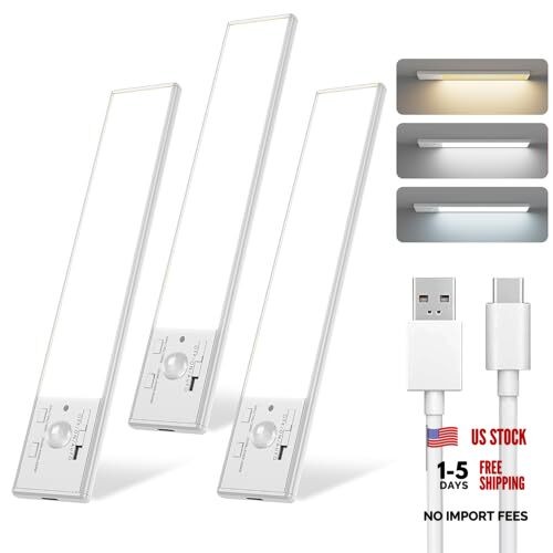 Under Cabinet Lighting, 12 Inch Motion Sensor Light Indoor, 1800mAh USB 12inch - Picture 1 of 8