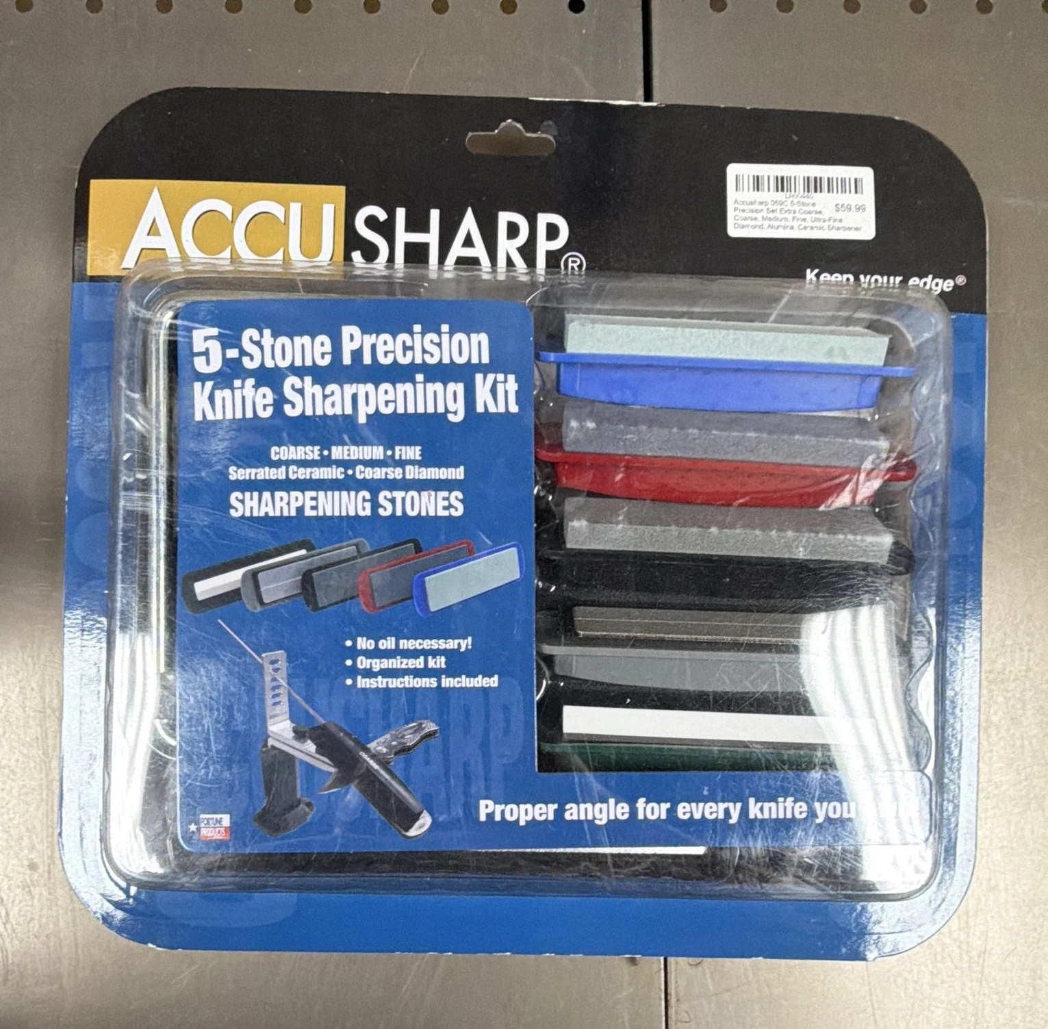 AccuSharp 5-Stone Precision Knife Sharpening Kit Manual Ceramic Diamond Stone