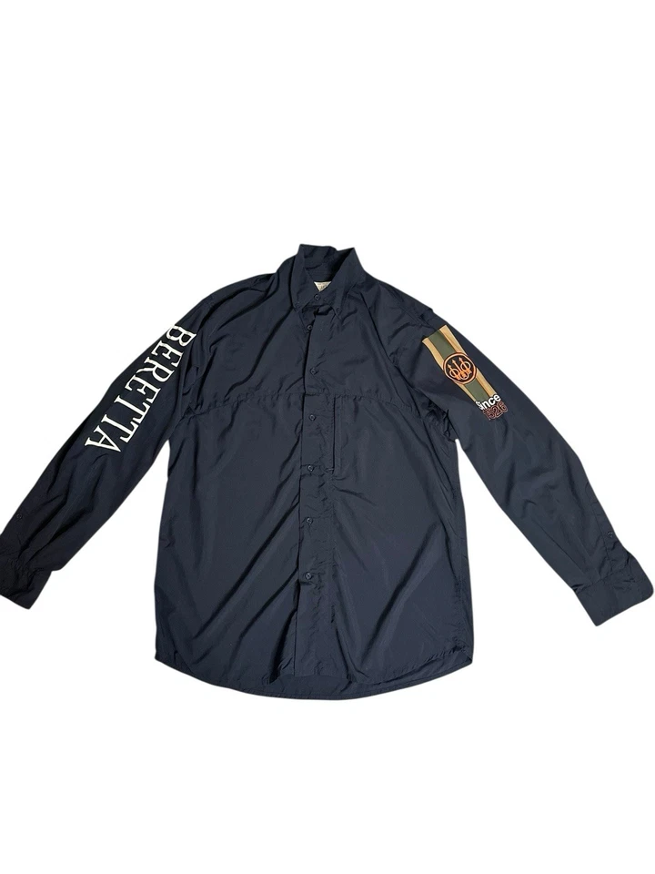 Beretta Men’s Vented Buzzi Shooting Shirt Long Sleeve Button Down Navy Blue M - Image 2 of 4