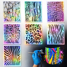Airbrush Stencil Set, Wood Grain, Grunge, Animal Print Paint Template