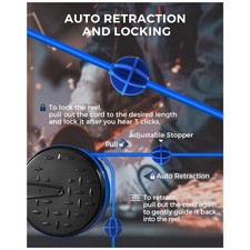 30ft Retractable Extension Cord Reel with 3 Outlets