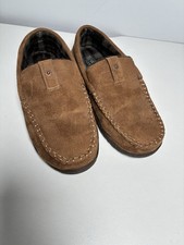Signature by Levi Strauss  Co. Men's Brown Suede Moccasin Slippers Fleece Lined