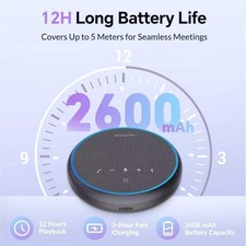 Conference Speakerphone, 3 AI Mics 360 Voice Pickup 63