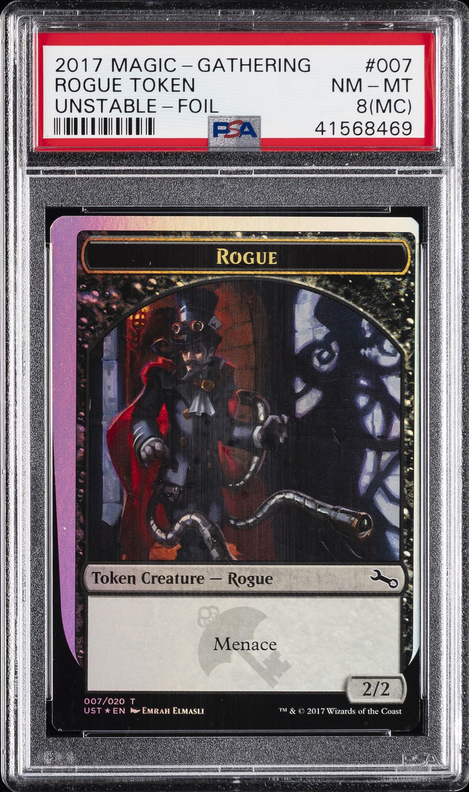 2017 MTG UNSTABLE FOIL #007 ROGUE TOKEN PSA 8 MC