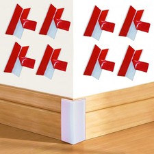 White Baseboard Corners Blocks Self Adhesive, Thickened Rubber Baby Safety Co...