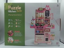 Eohemeral Kids Pretend Play Corner Kitchen Toy W/ Lights,Sounds Girls Gift Pink