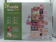 Eohemeral Kids Pretend Play Corner Kitchen Toy W/ Lights,Sounds Girls Gift Pink