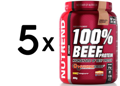 5 x Nutrend 100% Beef Protein, Chocolate Hazelnut - 900g (37,78 EUR/kg)