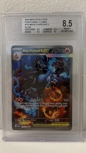 2025 Pokemon PFLMega Charizard X ex Special Illustration Rare #125/094 BGS 8.5