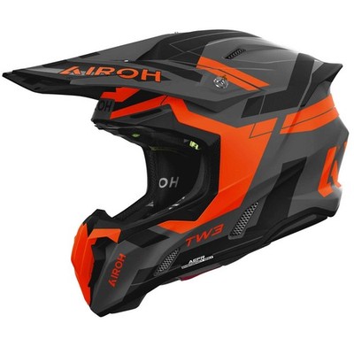 AIROH Twist 3 Dynasty grau orange schwarz Crosshelm ECE 22.06 L 59/60
