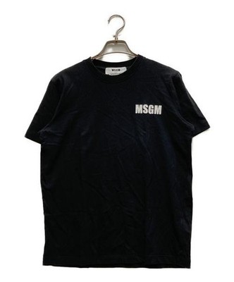 MSGM S Ladies Black Cotton Logo T-Shirt, Slight Wear