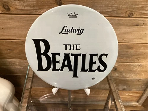 Beatles Vintage Ludwig Drum Head Graphic Tin sign 12” Round Man-Cave Décor Ringo